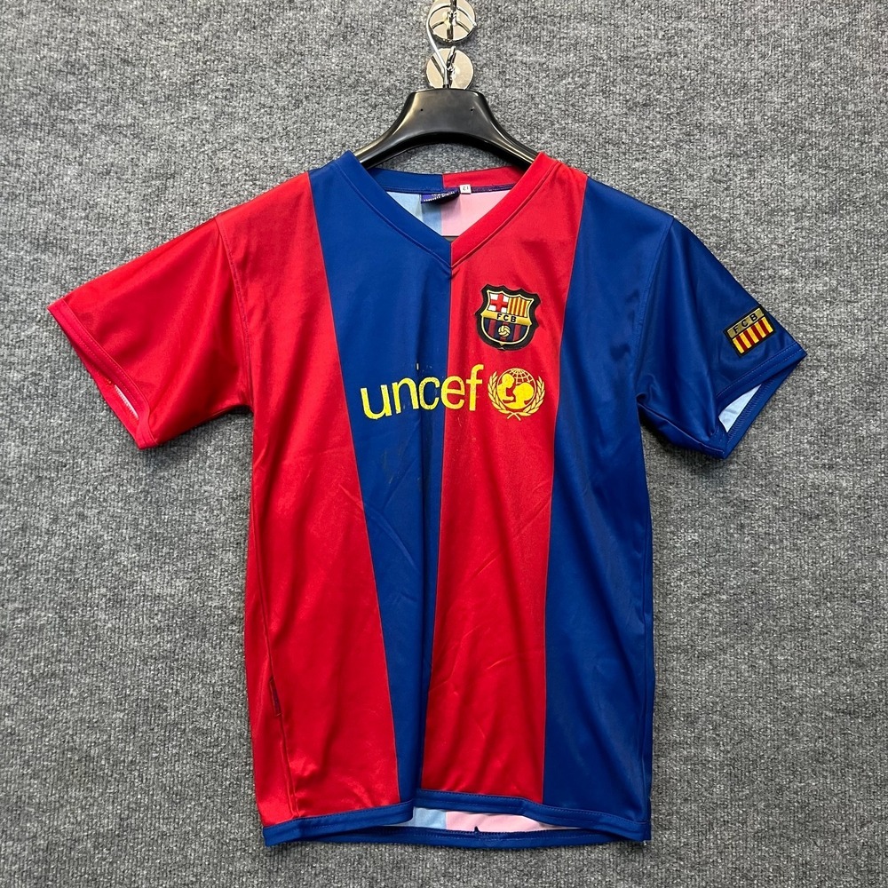 FC Barcelona 2006-07 Home Jersey Unicef Ronaldinho #10 Youth Football Shirt - 12